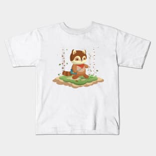 Woodland Raccoon Kids T-Shirt